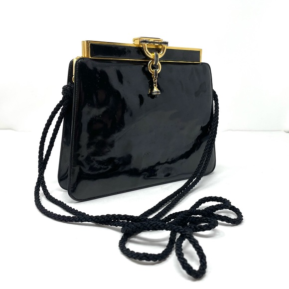 Judith Leiber Handbags - JUDITH LEIBER vintage black patent leather purse